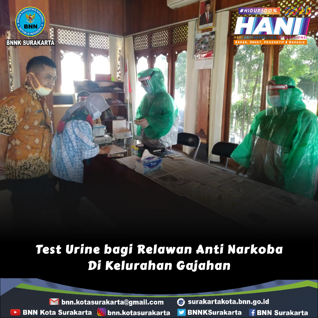 Test Urine Bagi Relawan Anti Narkoba Di Kelurahan Gajahan Test Urine Bagi Relawan Anti Narkoba Di Kelurahan Gajahan