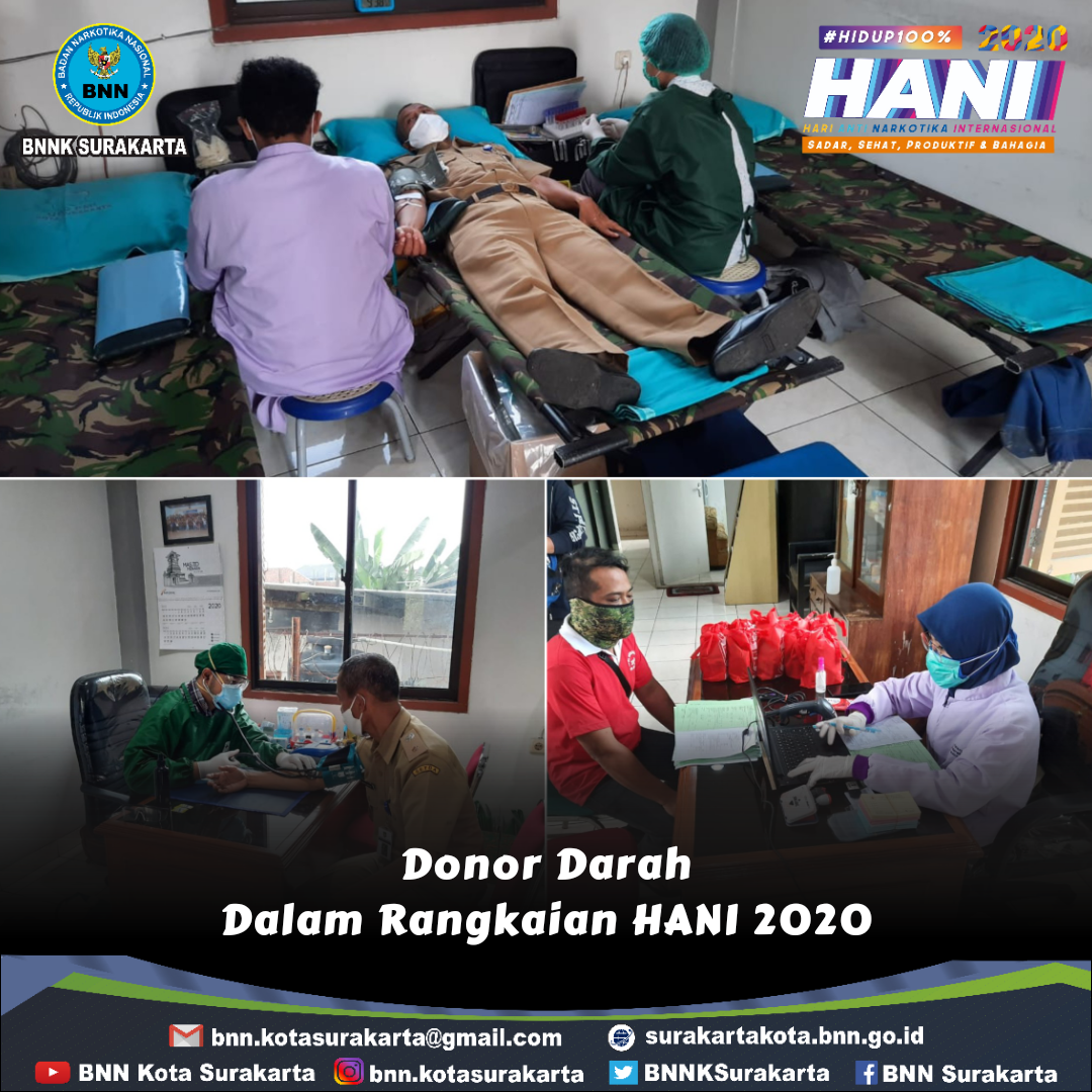 Donor Darah BNN Kota Surakarta Dalam Rangkaian Peringatan HANI Tahun 2020 Donor Darah BNN Kota Surakarta Dalam Rangkaian Peringatan HANI Tahun 2020