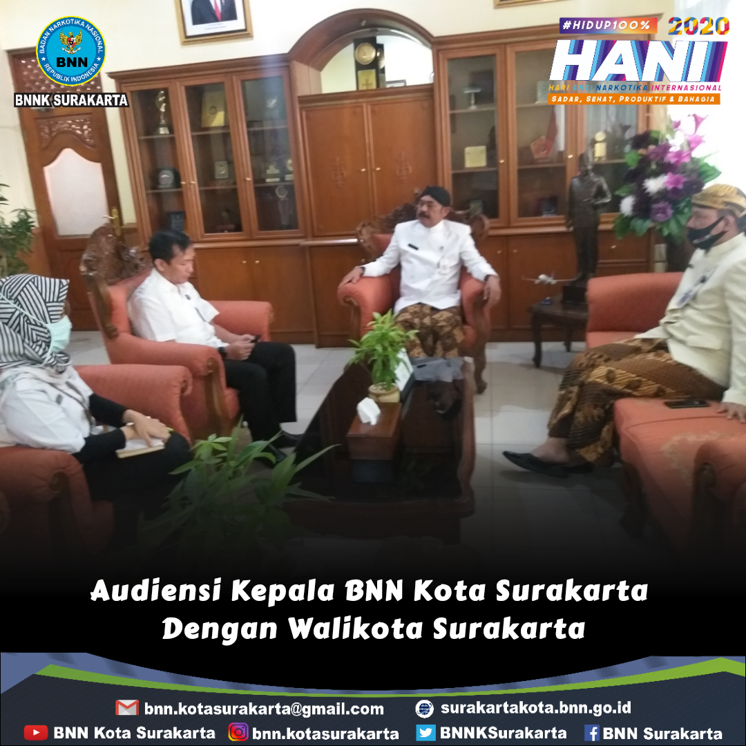 Audiensi Kepala BNN Kota Surakarta Dengan Walikota Surakarta Terkait Persiapan HANI 2020 Audiensi Kepala BNN Kota Surakarta Dengan Walikota Surakarta Terkait Persiapan HANI 2020