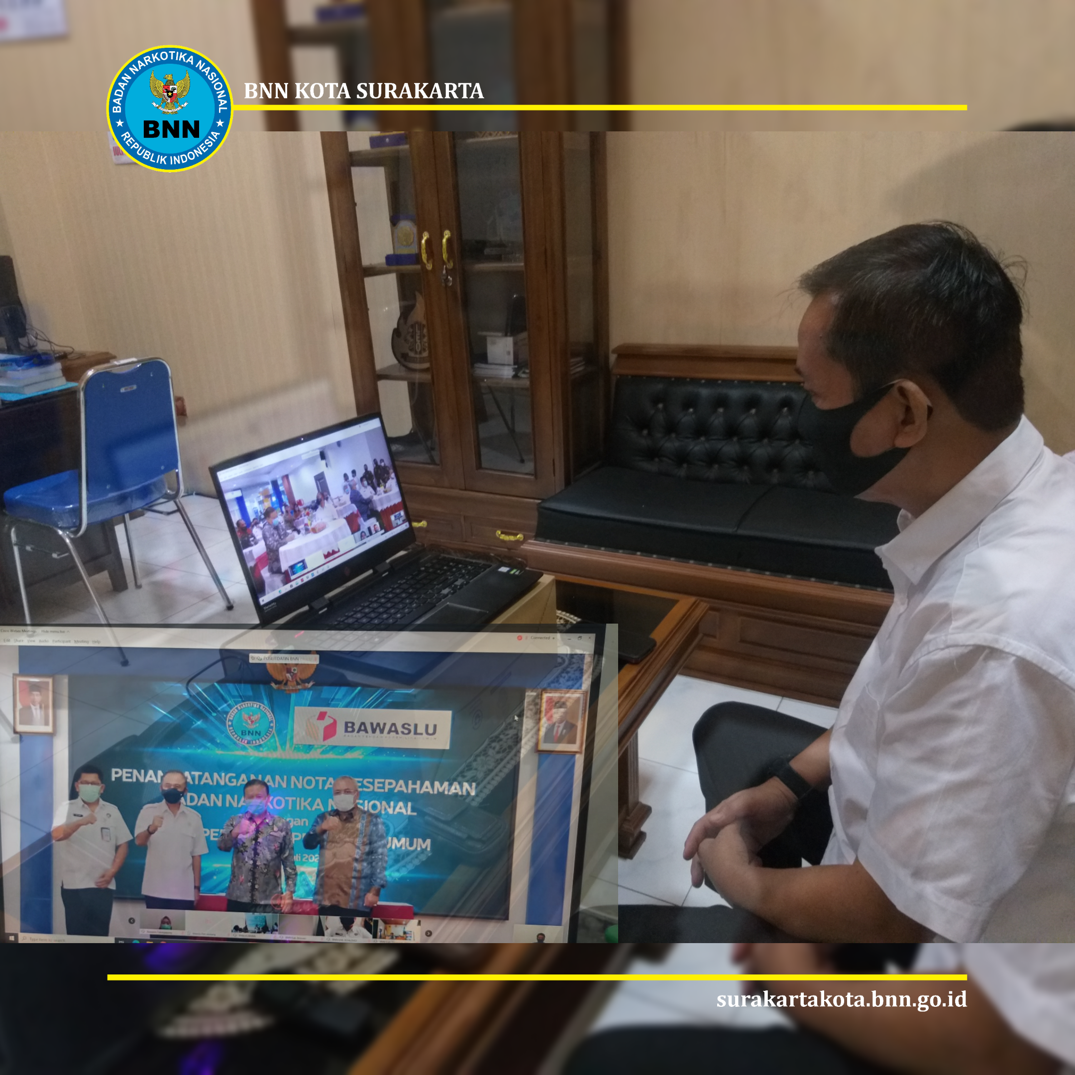 Video Conference Penandatanganan Nota Kesepahaman Antara BNN RI dengan Bawaslu RI Video Conference Penandatanganan Nota Kesepahaman Antara BNN RI dengan Bawaslu RI
