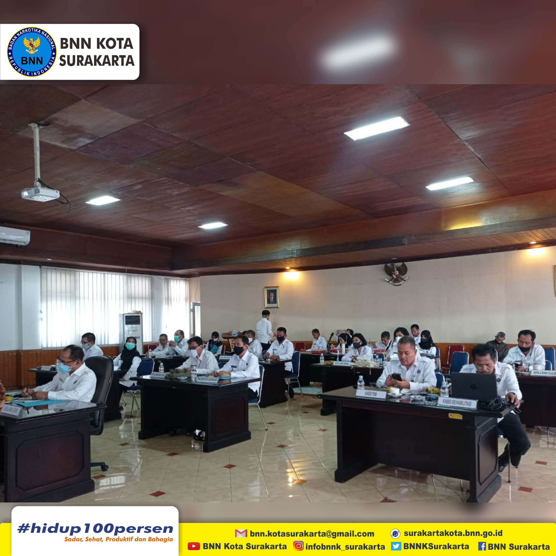 Konsolidasi Capaian Target dan Data Kinerja serta Rapat Virtual On Going Evaluation Program, Kegiatan dan Anggaran BNN serta Kebijakan P4GN Jajaran BNNP Jawa Tengah Konsolidasi Capaian Target dan Data Kinerja serta Rapat Virtual On Going Evaluation Program, Kegiatan dan Anggaran BNN serta Kebijakan P4GN Jajaran BNNP Jawa Tengah