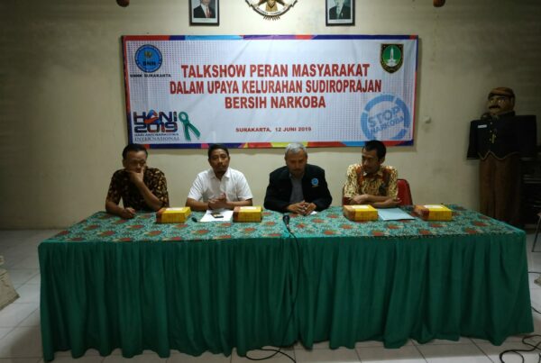 kegiatan Talkshow Peran serta masyarakat dalam upaya Kelurahan Sudiroprajan Bebas Narkoba