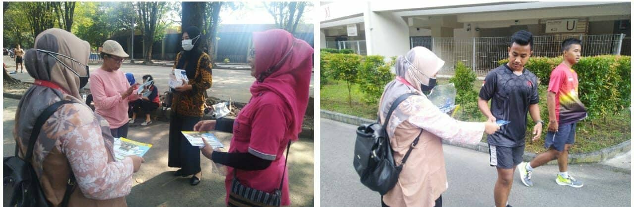 Kampanye #WarOnDrugs dan Pembagian Masker di Stadion Manahan