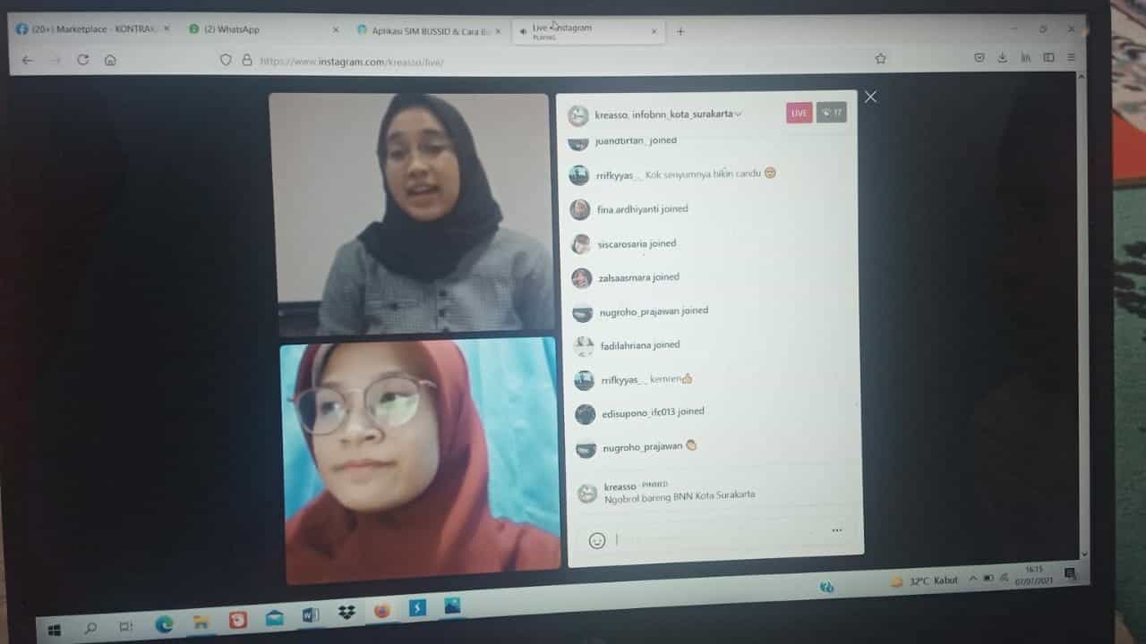 Live Instagram BNNK Surakarta Bersama Kreasso Live Instagram BNNK Surakarta Bersama Kreasso
