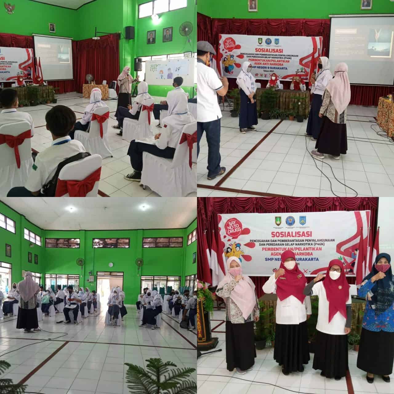 Sosialisasi dan Pelantikan Satgas Anti Narkoba SMP Negeri 9 Surakarta Sosialisasi dan Pelantikan Satgas Anti Narkoba SMP Negeri 9 Surakarta