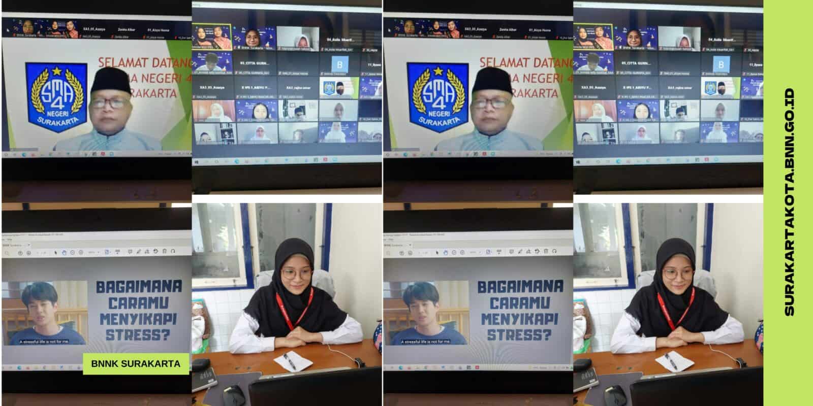 Penyuluhan P4GN pada Kegiatan Webinar Anti Narkoba OSIS-MPK SMAN 4 Surakarta Penyuluhan P4GN pada Kegiatan Webinar Anti Narkoba OSIS-MPK SMAN 4 Surakarta