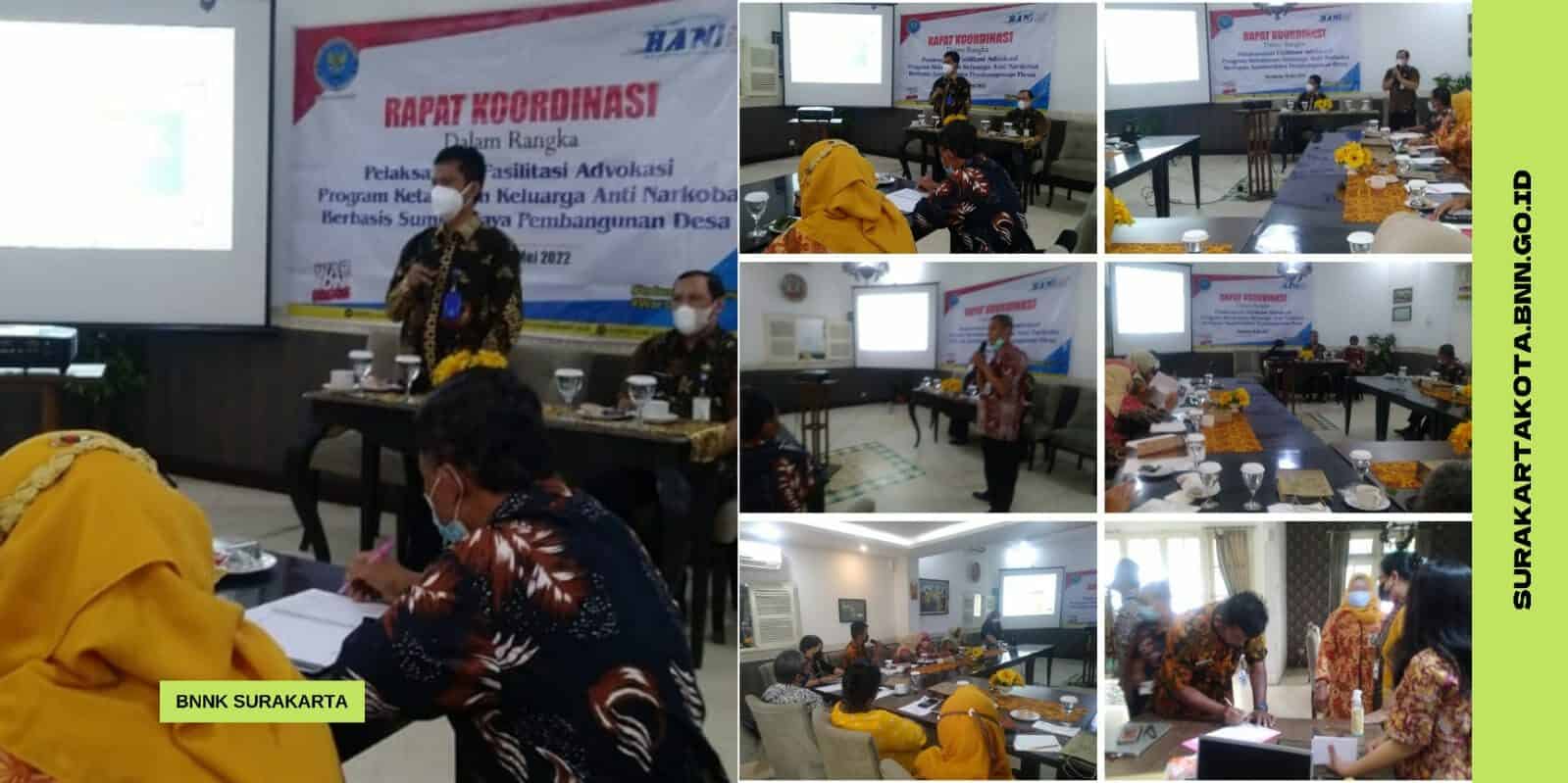 Rapat Koordinasi Pelaksanaan Fasilitasi Advokasi Program Ketahanan Keluarga Anti Narkoba Pemberdayaan Masyarakat Anti Narkoba Berbasis Sumberdaya Pembangunan Desa