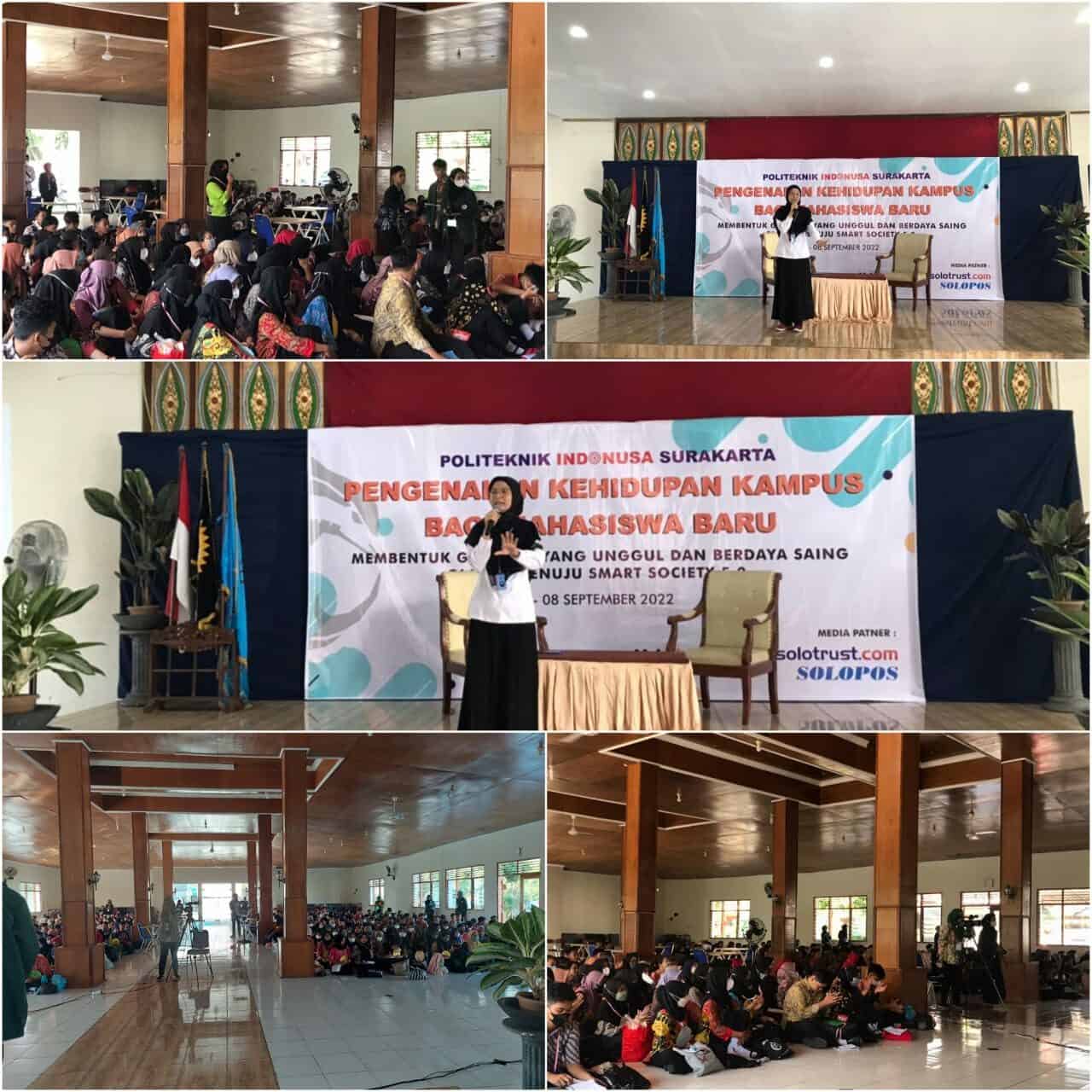 Informasi dan Edukasi melalui Penyuluhan dalam kegiatan PKKMB Tahun Ajaran 2022/2023 Politeknik Indonusa Surakarta