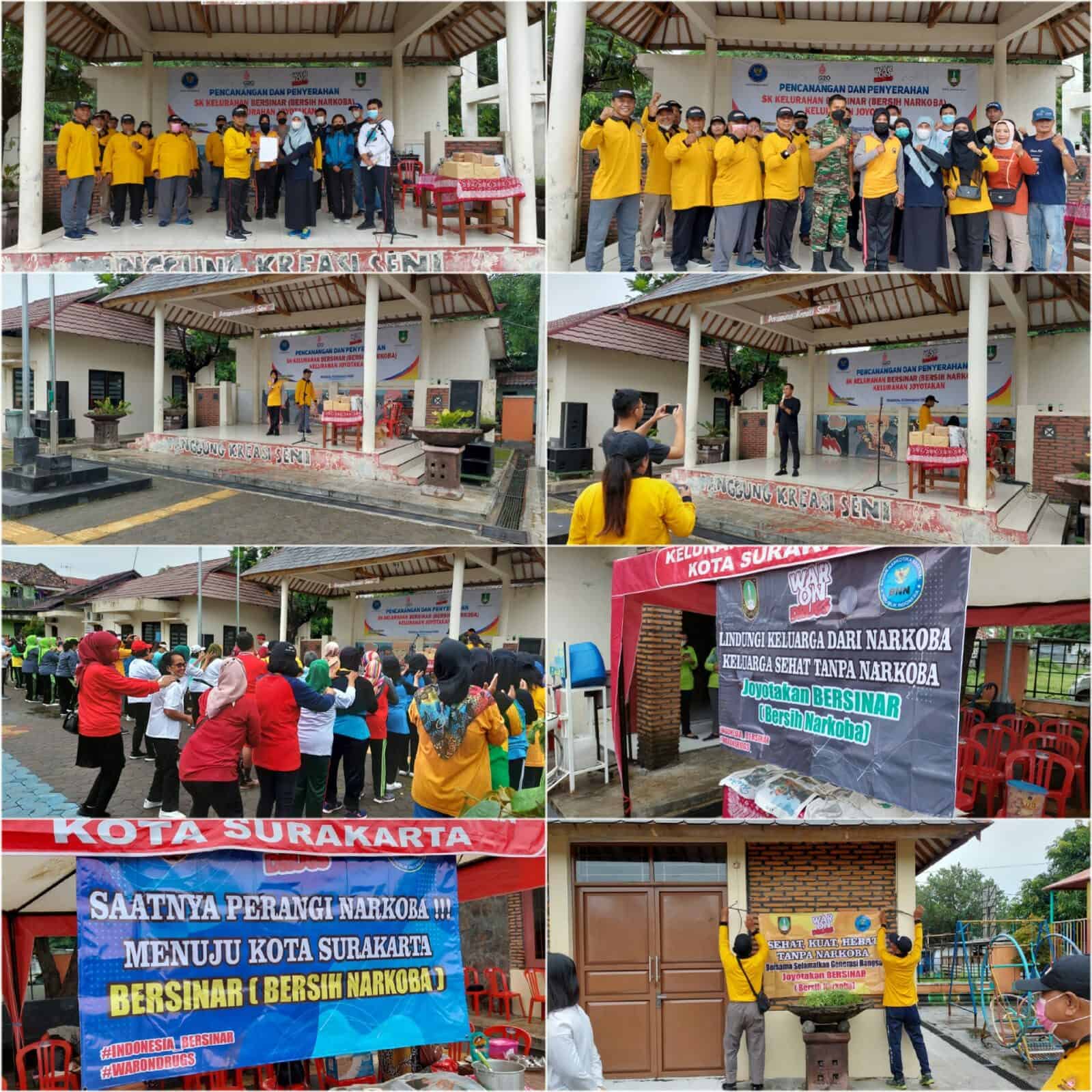 Senam Bersama, Pencanangan dan Penyerahan SK Walikota Surakarta tentang Kelurahan Bersih Narkoba (Bersinar) di Kelurahan Joyotakan Senam Bersama, Pencanangan dan Penyerahan SK Walikota Surakarta tentang Kelurahan Bersih Narkoba (Bersinar) di Kelurahan Joyotakan