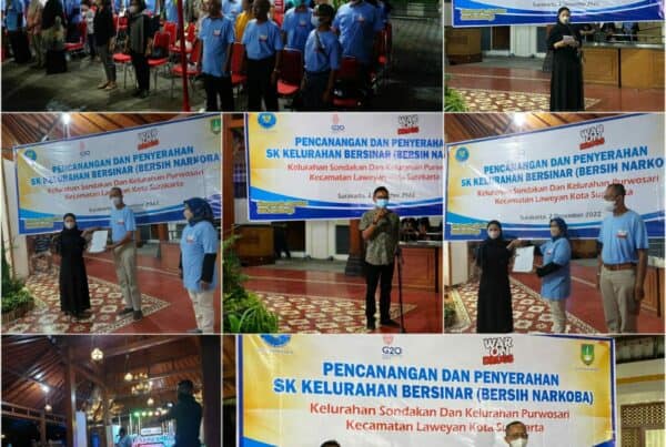 Pencanangan dan Penyerahan SK Walikota Surakarta tentang Kelurahan Bersih Narkoba (Bersinar) untuk Kelurahan Purwosari dan Kelurahan Sondakan