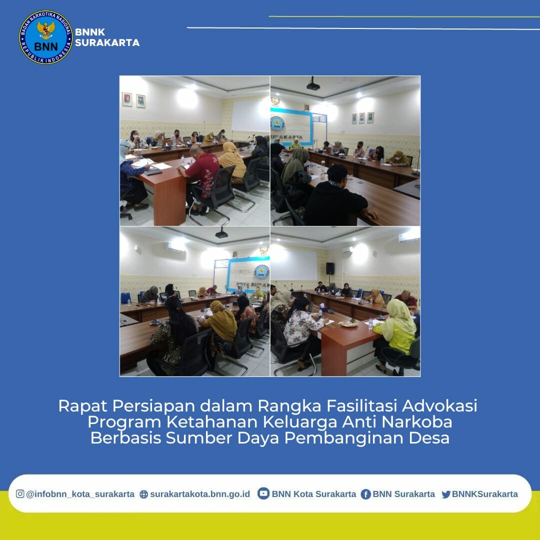 Rapat Persiapan dalam Rangka Fasilitasi Advokasi Program Ketahanan Keluarga Anti Narkoba Berbasis Sumber Daya Pembangunan Desa/Kelurahan