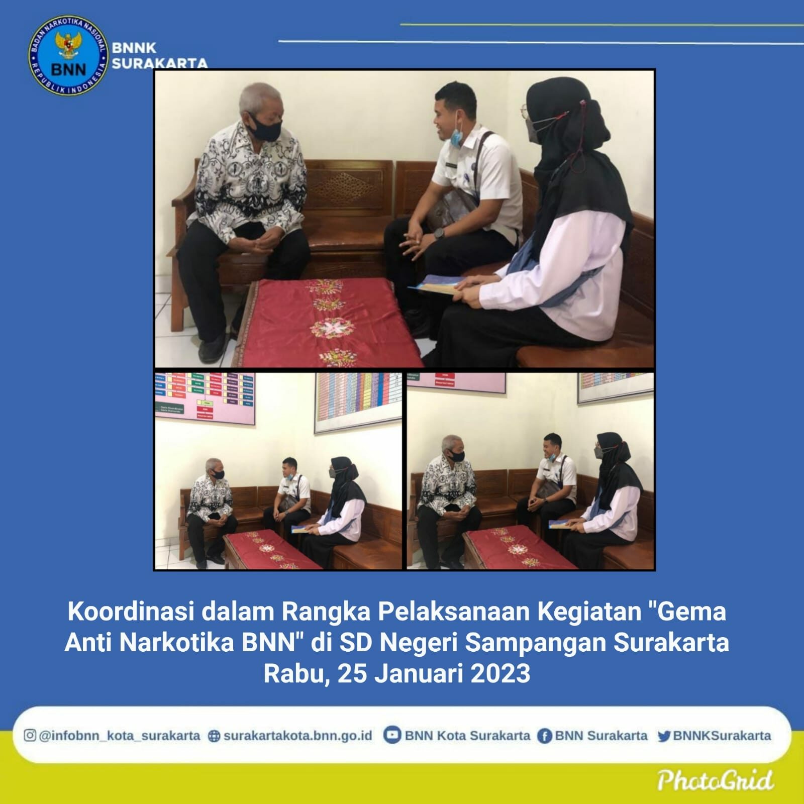 Koordinasi dalam Rangka Pelaksanaan Kegiatan “Gema Anti Narkotika BNN” di SD Negeri Sampangan Surakarta