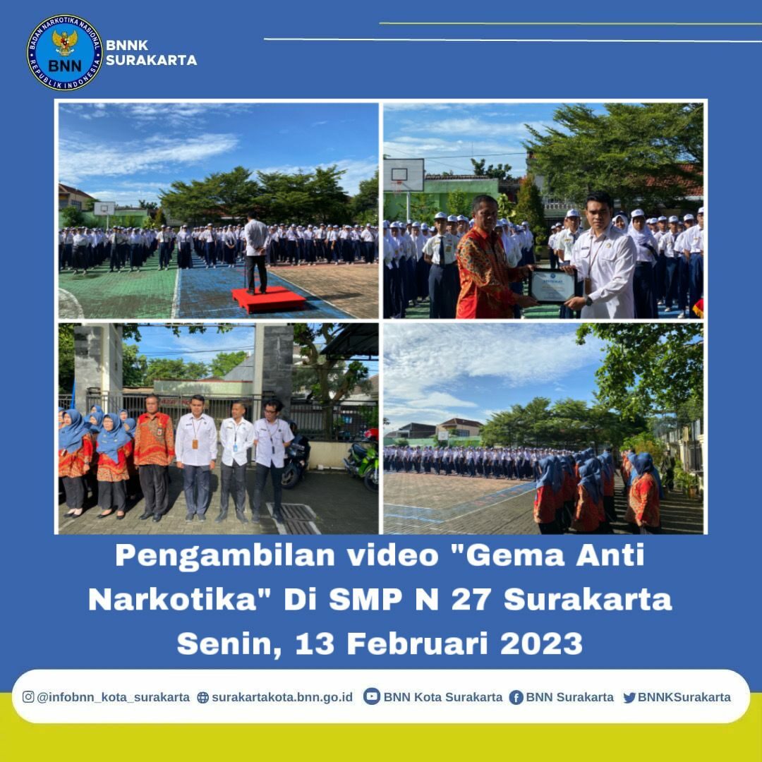 Pengambilan Video “Gema Anti Narkotika” di SMP N 27 Surakarta
