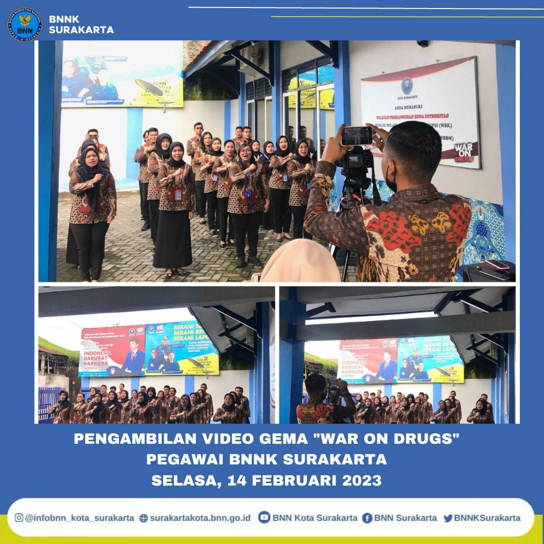 Pengambilan Video “Gema War On Drugs” Menyanyikan Lagu Mars BNN Jajaran Pegawai BNNK Surakarta