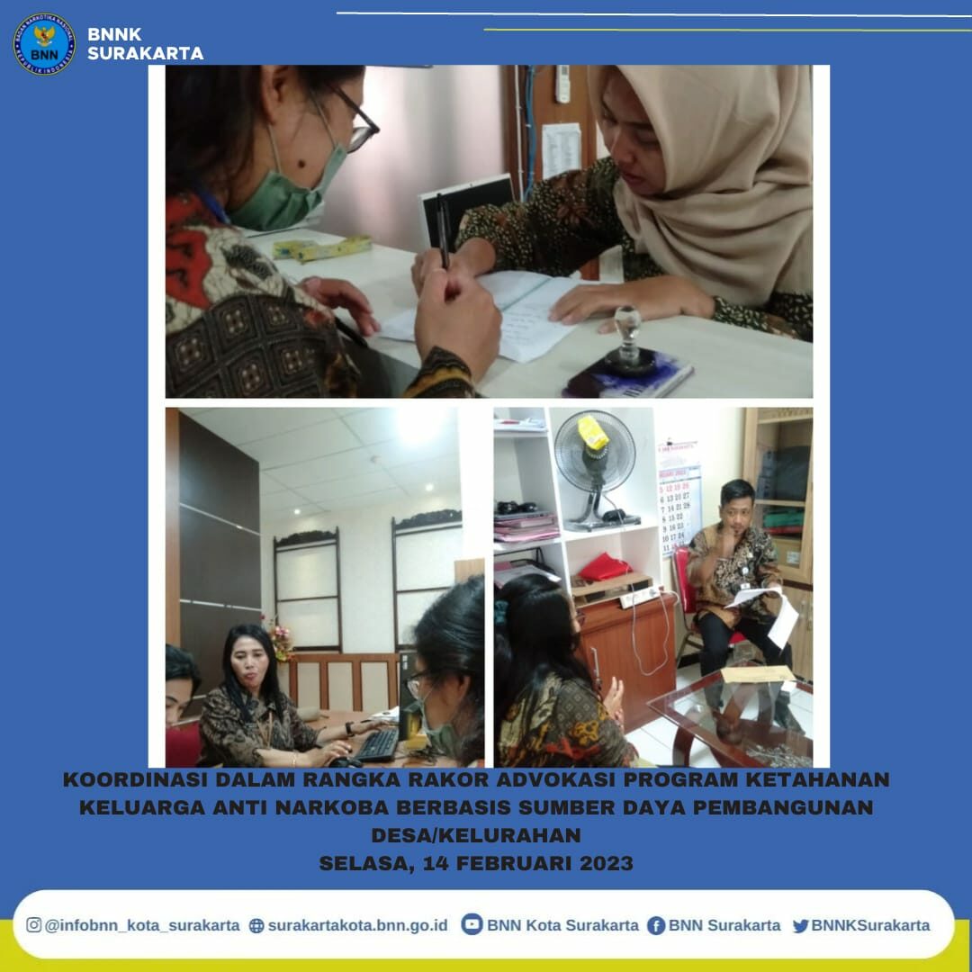 Koordinasi dalam rangka Rakor Advokasi Program Ketahanan Keluarga Anti Narkoba Berbasis Sumber Daya Pembangunan Desa/Kelurahan
