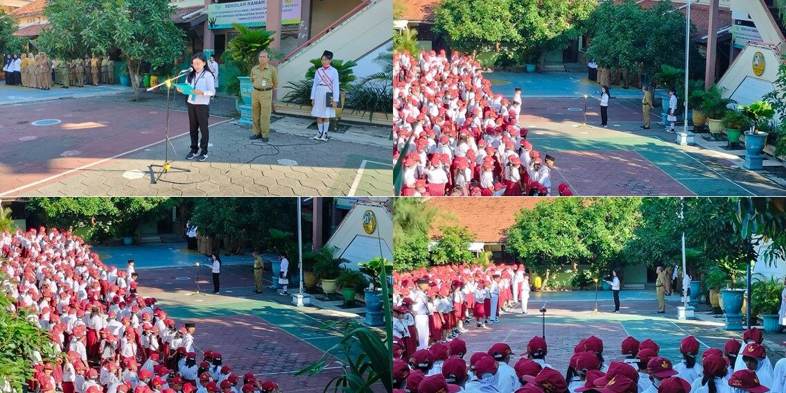 Sosialisasi P4GN Dalam Upacara Bendera di SD Negeri Cemara Dua Surakarta