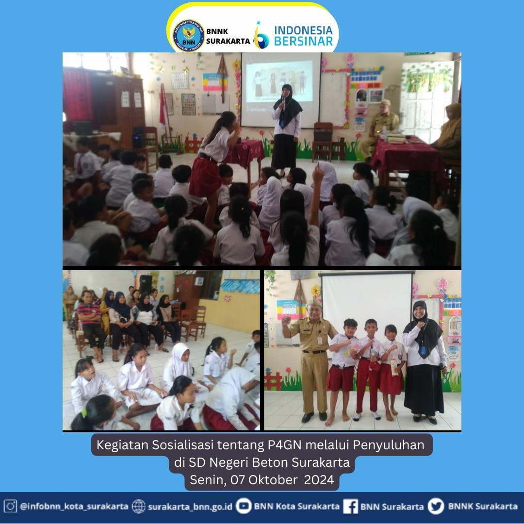 Sosialisasi Bahaya Narkoba di SD Negeri Beton Surakarta Sosialisasi P4GN di SD Negeri Beton Surakarta