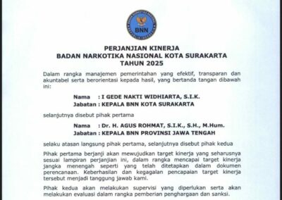 PERJANJIAN KINERJA BNN KOTA SURAKARTA PERJANJIAN KINERJA BNN KOTA SURAKARTA